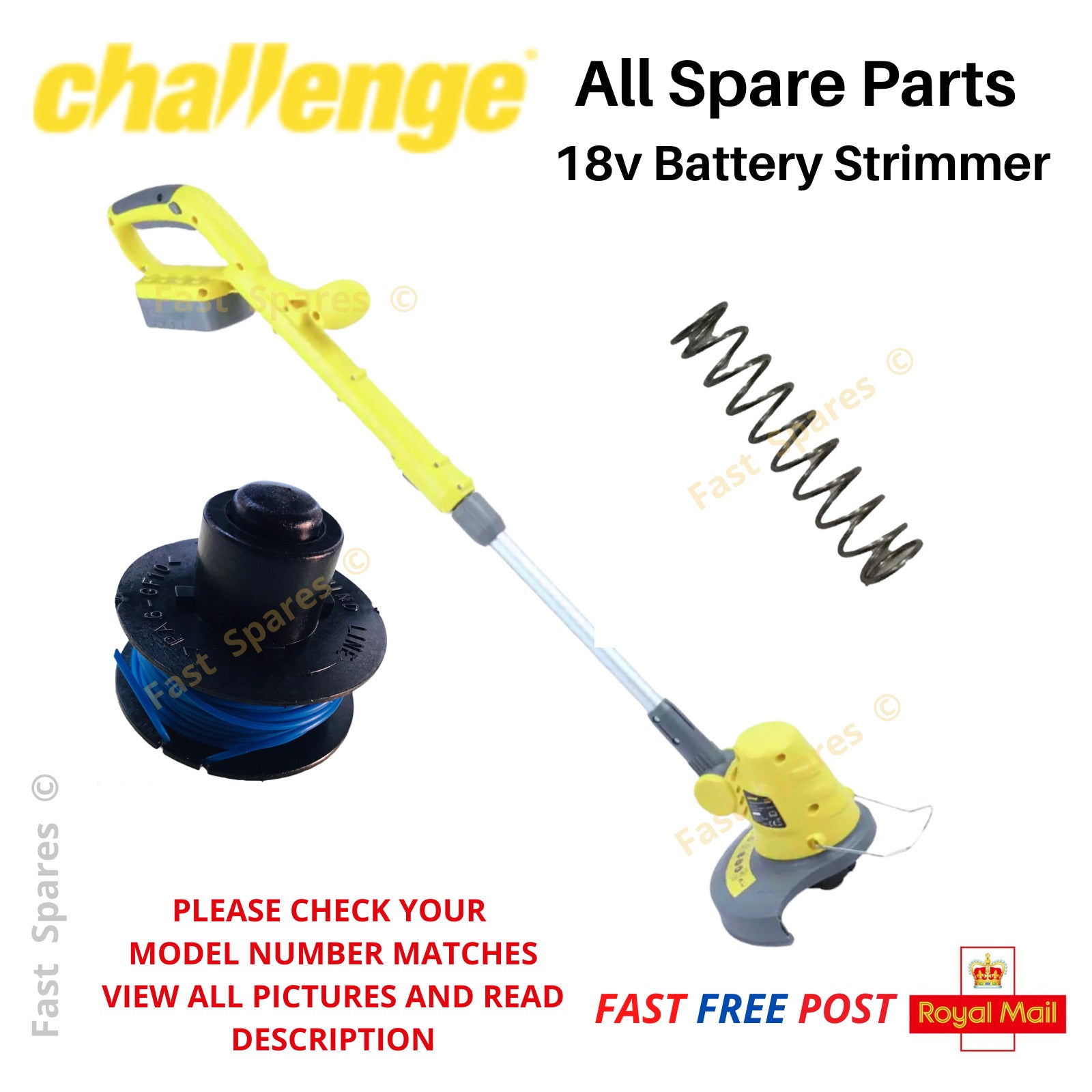 SPARES2GO 2x Schnur & Spule – 8 M, 1,5 Mm, Für Sovereign 18V Rasentrimmer