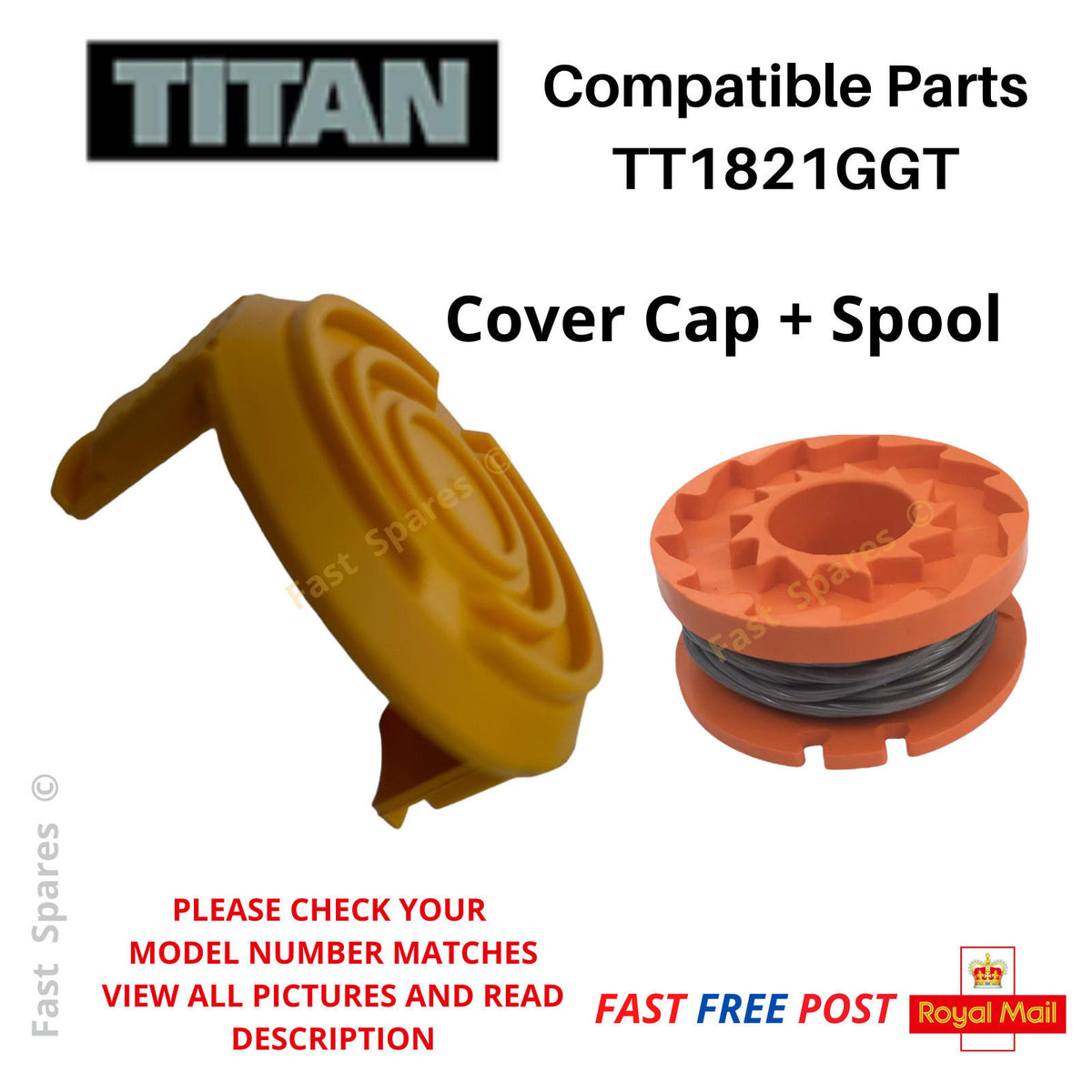 Titan 18V Li-Ion TXP Cover and Spool  for SCREWFIX  trimmer Strimmer