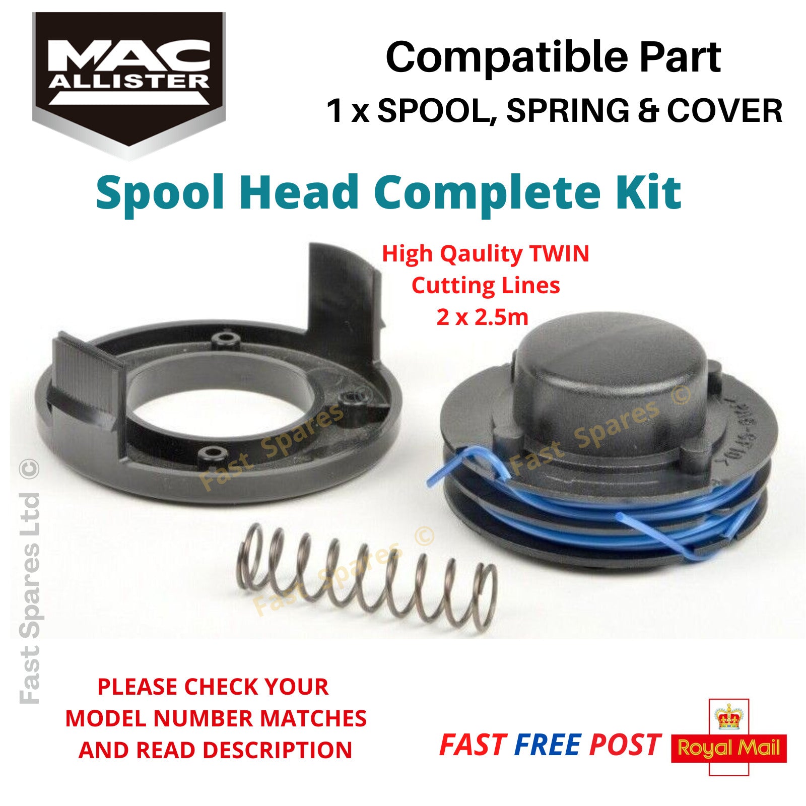 Mac Allister MGTP300P Strimmer Trimmer Spool Cover Spring FAST POS fastspares