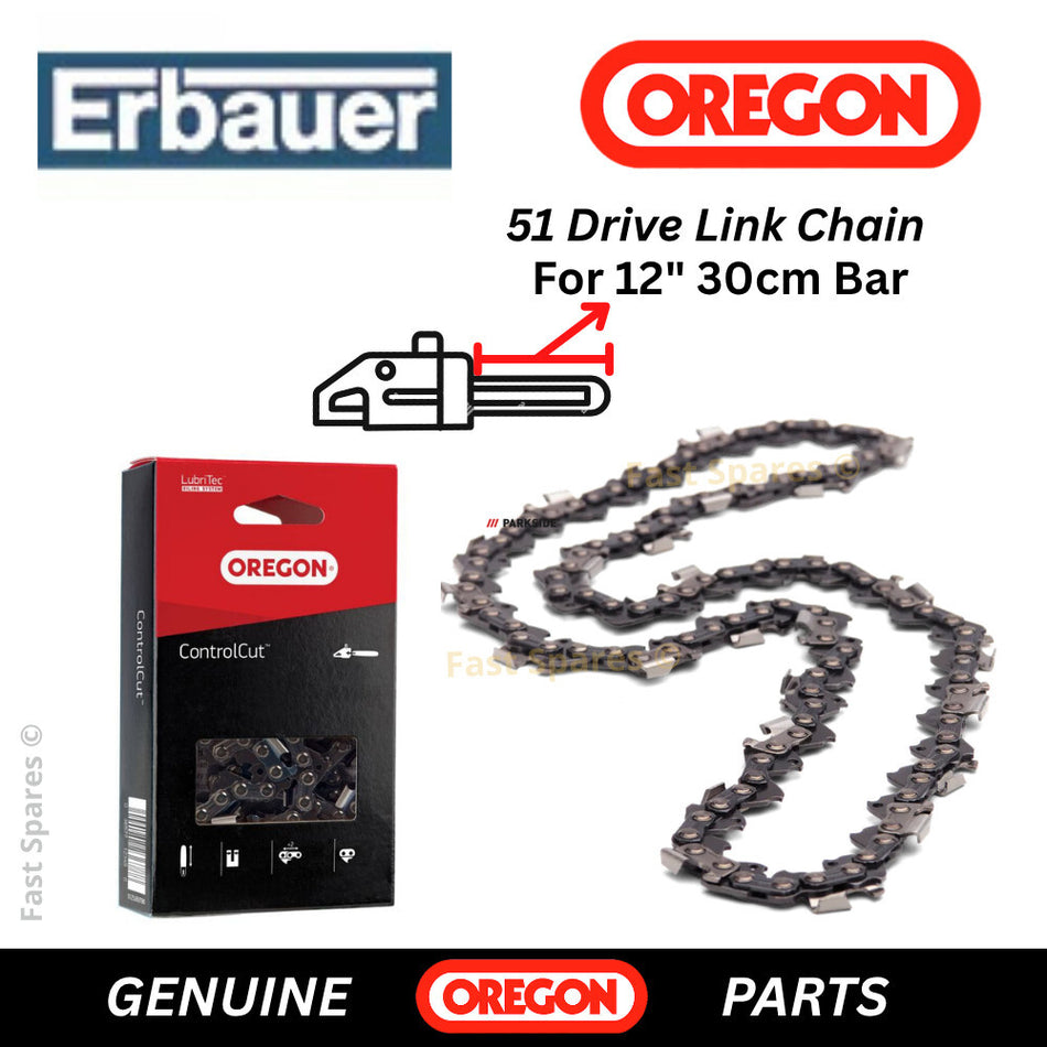 ERBAUER ERT1037CHN  Replacement Chain For 30cm (12") Bar 51 D/ Links FAST POST