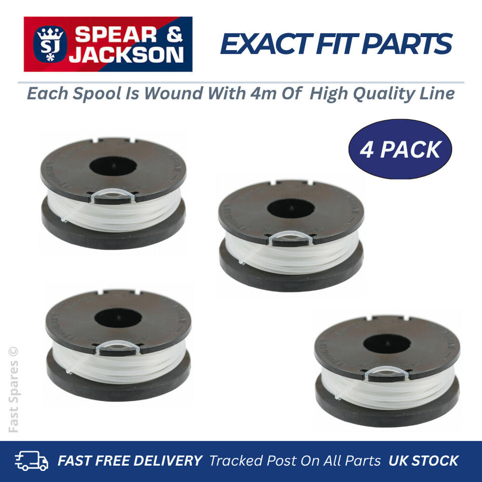 Spear & Jackson  NOF-GT-250/18-D Spool & Line For Strimmer Trimmer FAST POST x4