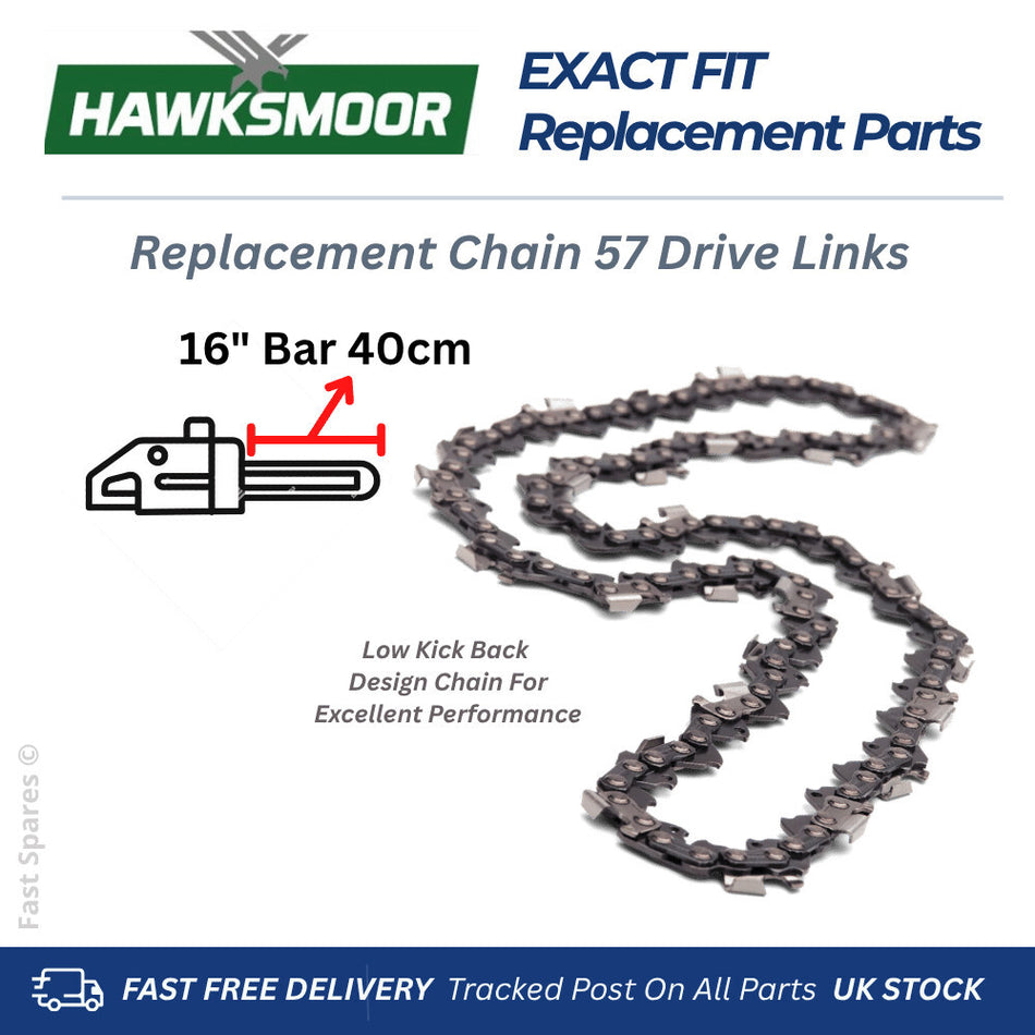 Hawksmoor RLC40HD-SM Replacement Chain 57 Drive Links For 40cm 16" Bar FAST POST