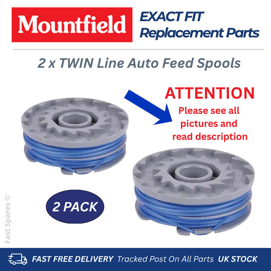 MOUNTFIELD MTR 50Li Twin Line Auto Feed  Spool for Strimmer Trimmer FAST POST x2