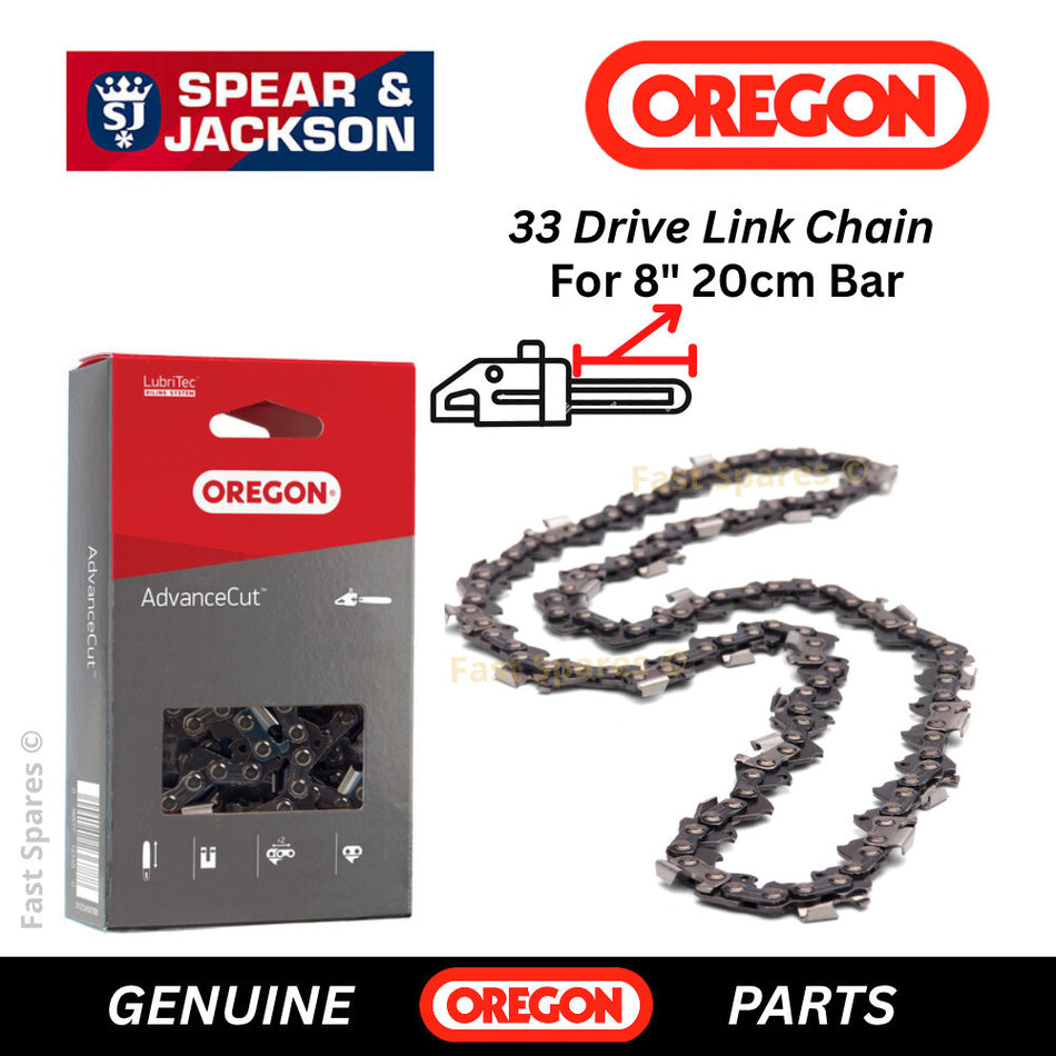 Spear & Jackson 18v Pole Saw OREGON Chain 20cm 8" 33 D/Links FAST POST