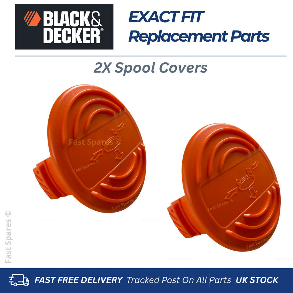 Black & Decker Orange Strimmer Trimmer Spool Cover Cap x 2 GL423 GL540 GL580C