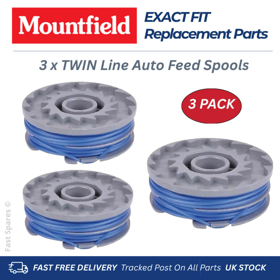 MOUNTFIELD LT 500 Li 48  Twin Line & Spool for Strimmer Trimmer FAST POST x3
