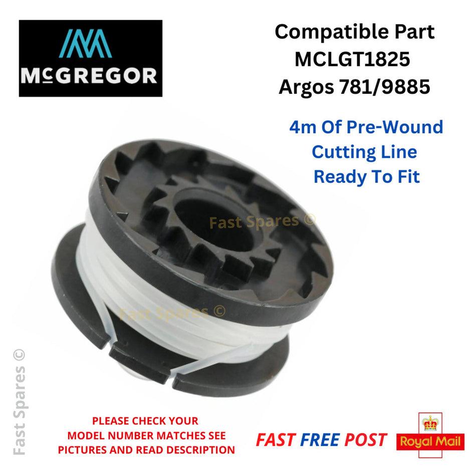 McGregor MCLGT1825 Argos (781/9885) Strimmer Trimmer Spool & Line FAST UK POST