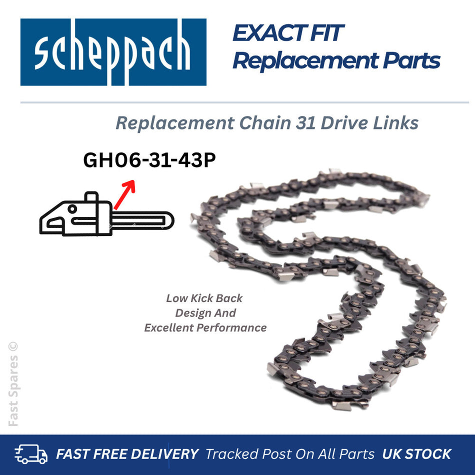 SCHEPPACH  BGS 150SR-X  Replacement Chainsaw Chain 31 Drive Links FAST POST