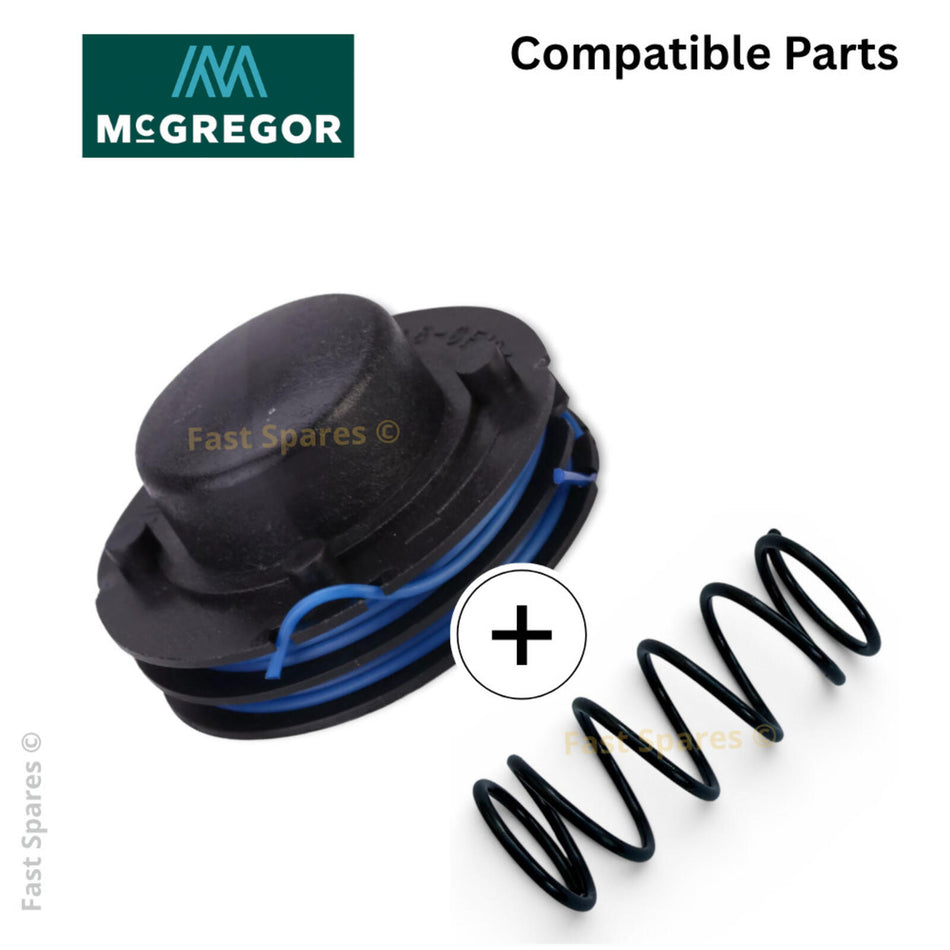 Mc Gregor MCEGT3223  TWIN Line Spool + Spool Spring   Strimmer Trimmer FAST POST