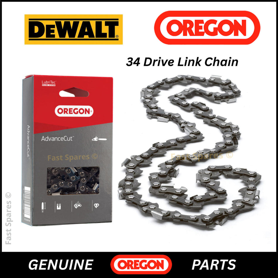DeWalt DCMPS567N 18v XR Genuine OREGON Chainsaw Chain 34 Drive Links FAST POST