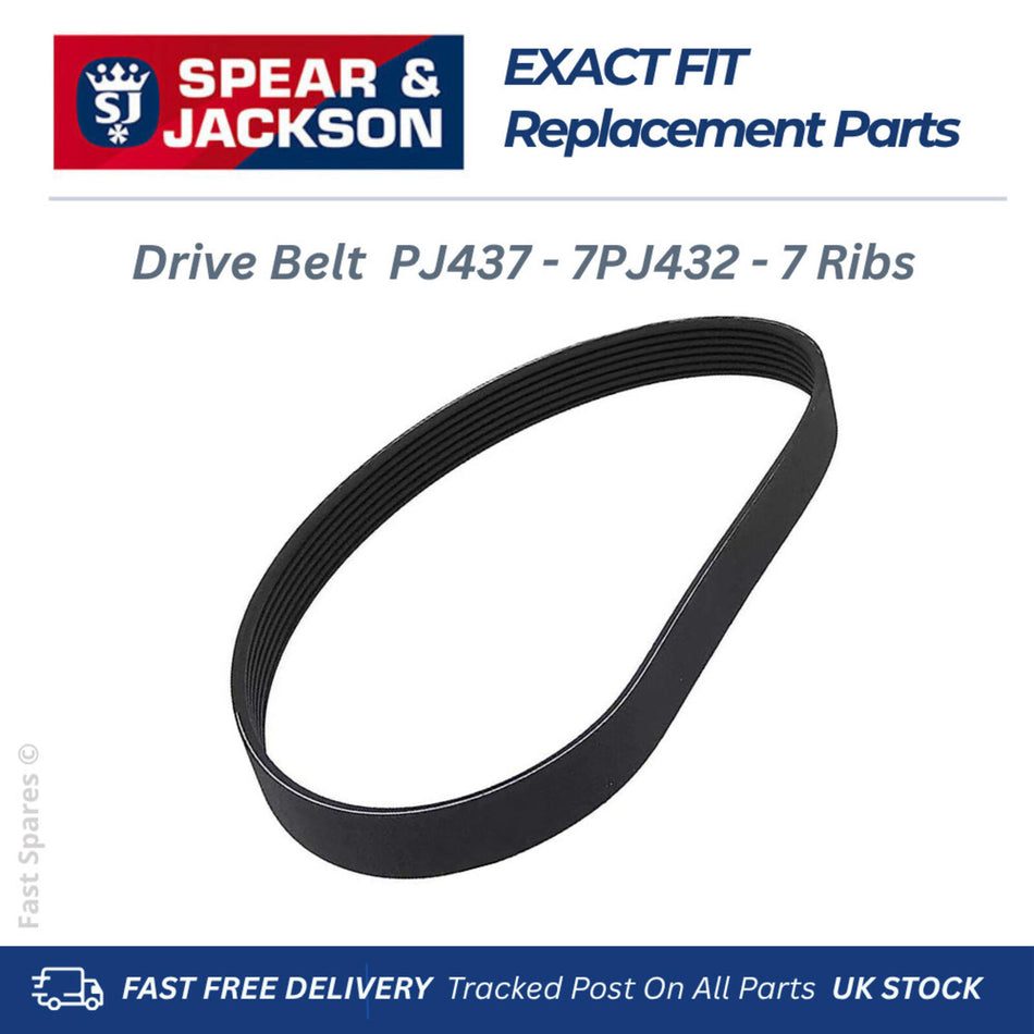 7PJ437 Rubber Drive Belt For Spear and Jackson Lawnmower  S1334ER  Spare Part
