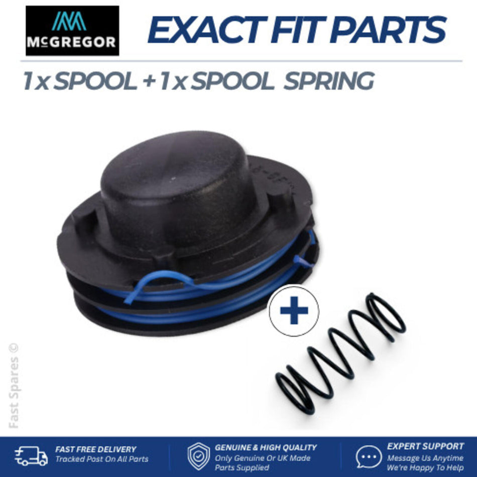 Mc Gregor GT2551 TWIN Line Spool + Spool Spring   Strimmer Trimmer FAST POST