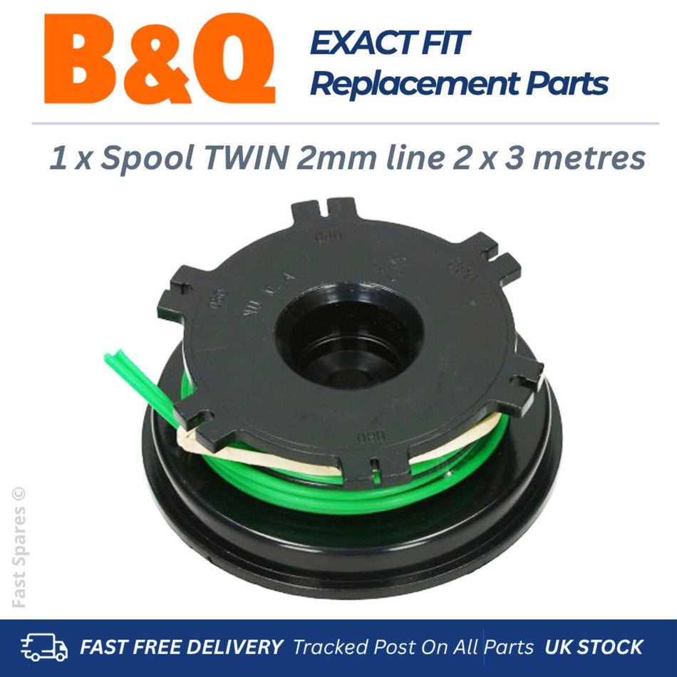 B&Q  FPGTP25-2  Spool TWIN LINE Heavy Duty Petrol  Strimmer Trimmer FAST POST