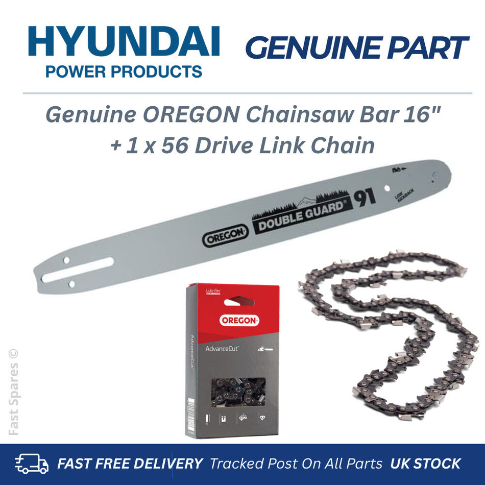 HYUNDAI  HYC2400E Genuine OREGON Chainsaw Bar 16" Bar + 56 Drive Link Chain