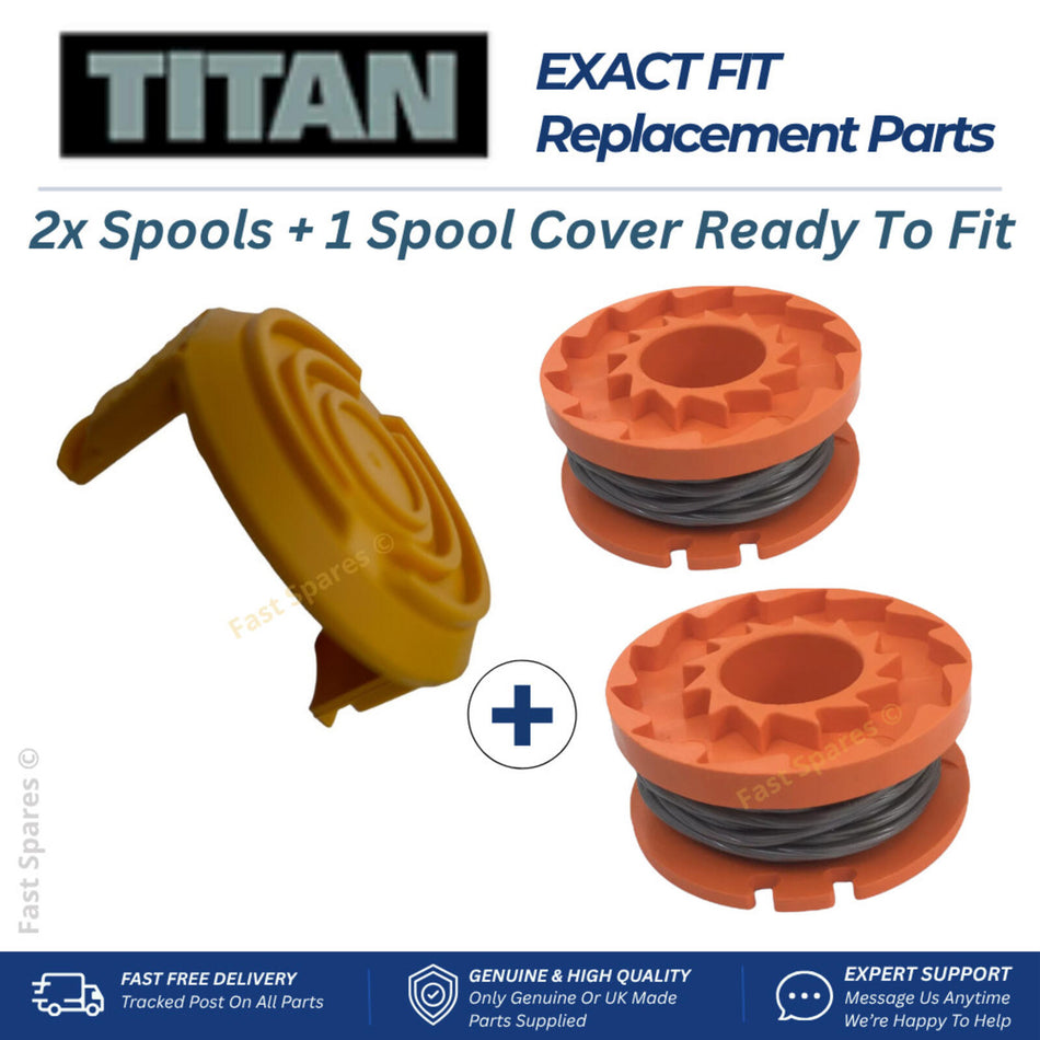 TITAN TXP 18v  Cover Cap + 2 Spools  for 18v Battery Trimmer Strimmer  FAST POST