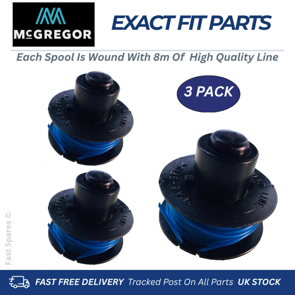 McGregor MCEGT 1823 MCEGT 1825 Cordless Trimmer 3 x Spools & Line FAST POST
