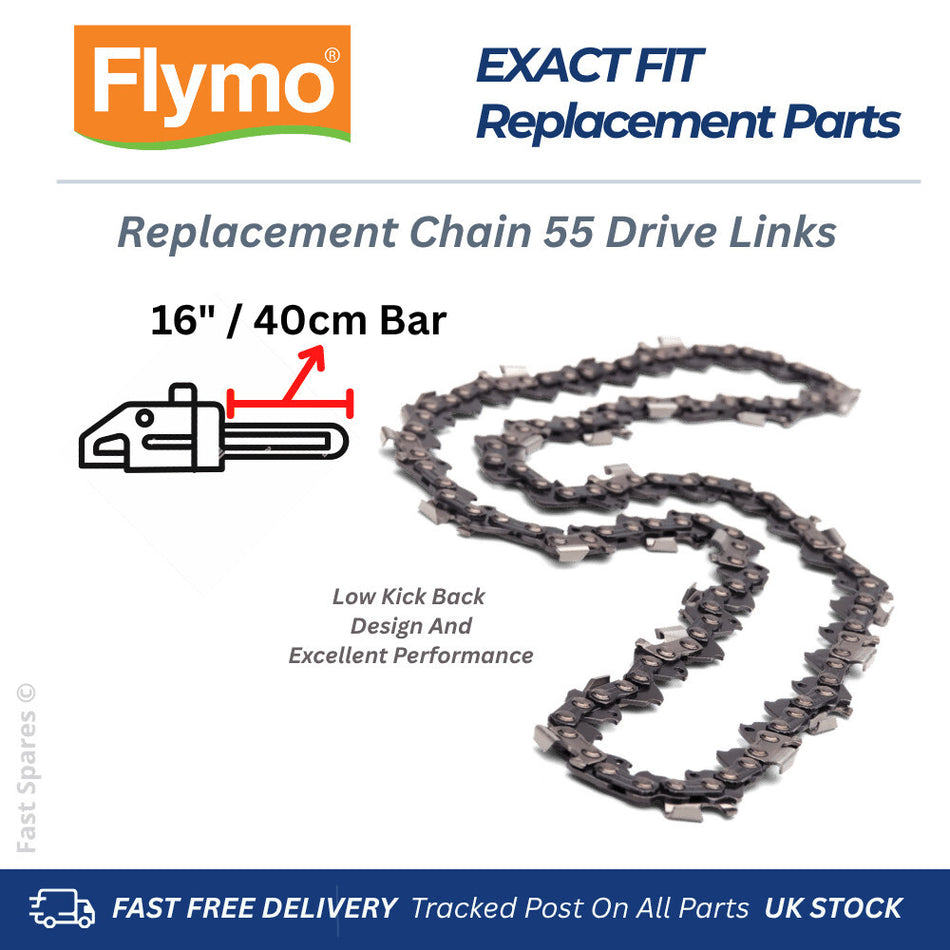 FLYMO WOODSHARK 2200 Chainsaw Chain For 16" Bar 55 D/Links  91P055  FAST POST