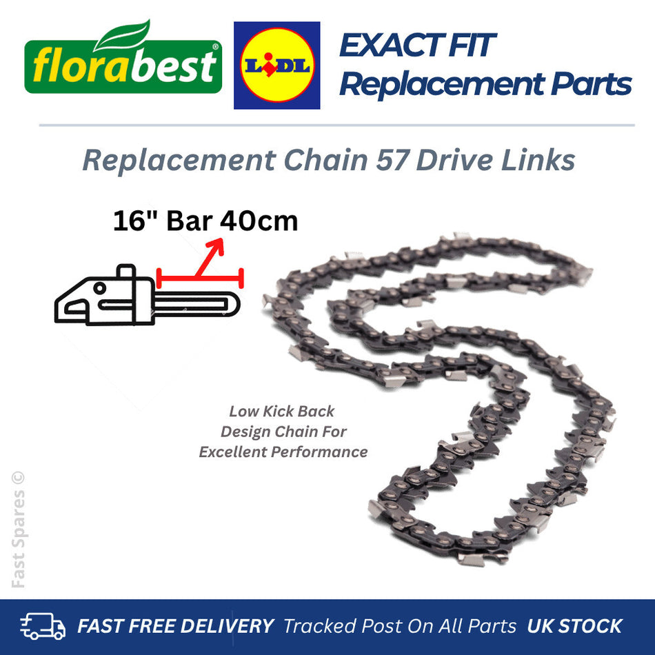 Florabest Lidl FKS2200/F3 Chain 57 Drive Links For 40cm 16" Bar FAST POST