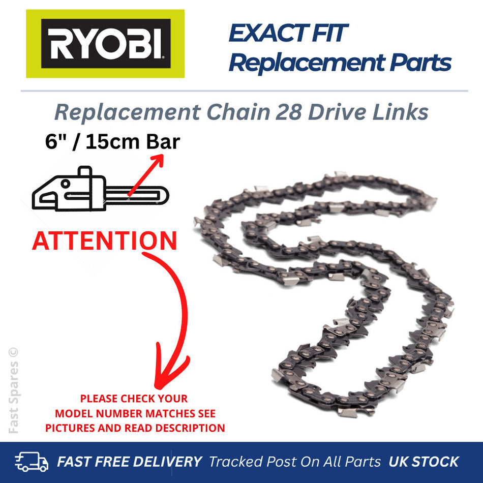 Ryobi RY18PS15A Replacement Chain 28 Drive Links RAC282 FAST POST