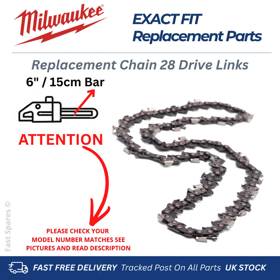 Milwaukee Fuel Hatchet M12 FHS / FHS-0 & FHS-602X Chain 28 Drive Links FAST POST