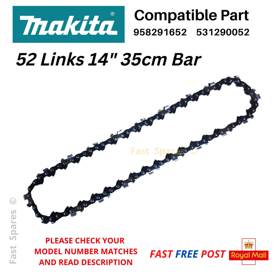 Makita DUC353CT2 Replacement Chain 52 Drive Links 14 "35cm Guide Bar  FAST POST