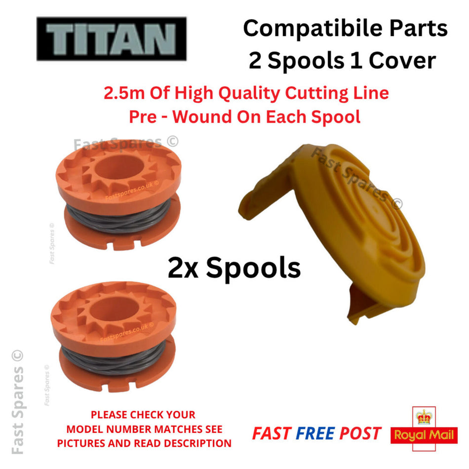 TITAN TT1821GGT Cover Cap + 2 Spools  18v Battery Trimmer Strimmer  FAST POST