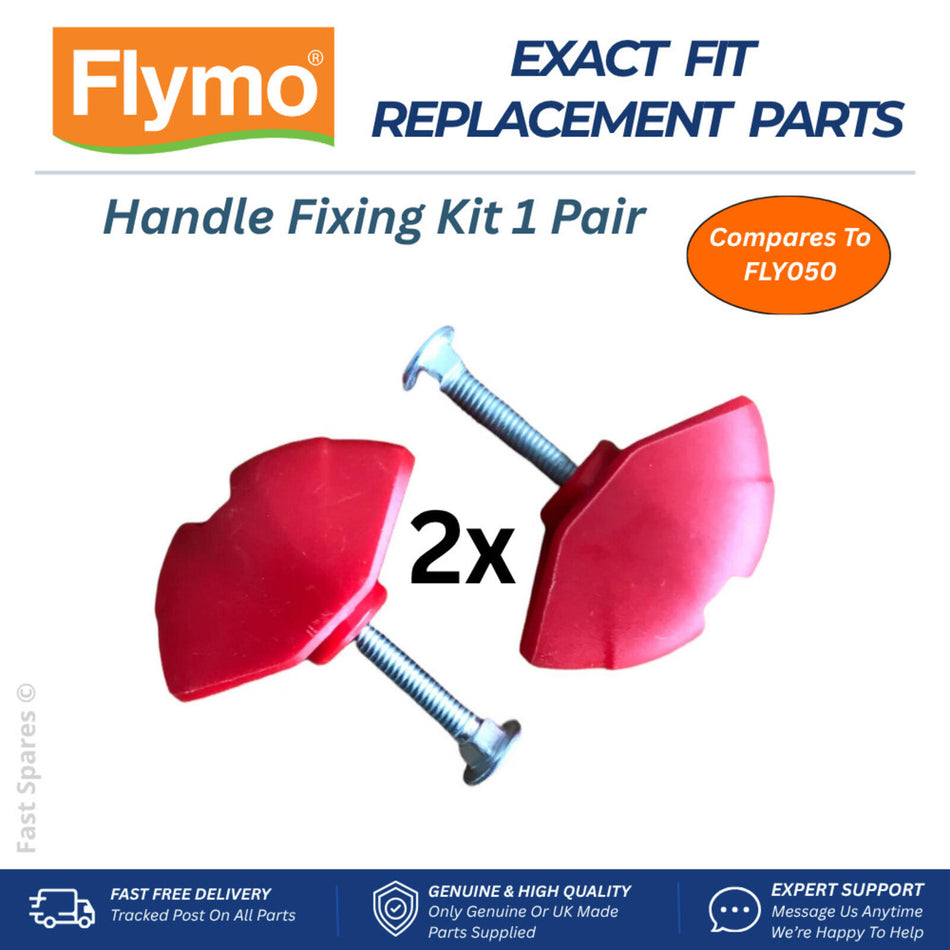 FLYMO Lawnmowers Handle Fixing Kit  2x Wing Nuts + 2 Bolts  FAST UK POST
