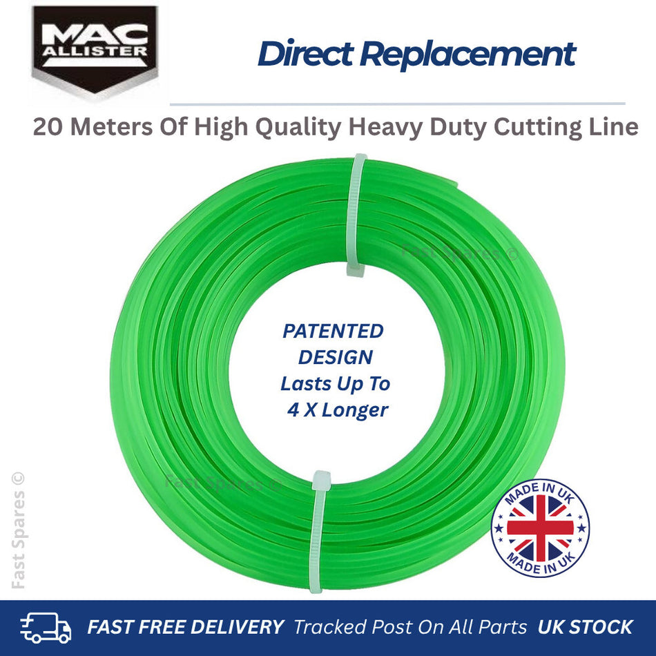 Mac Allister MBC1042  Spool  Re-Wind Line Heavy Duty 20 meters Trimmer FAST POST