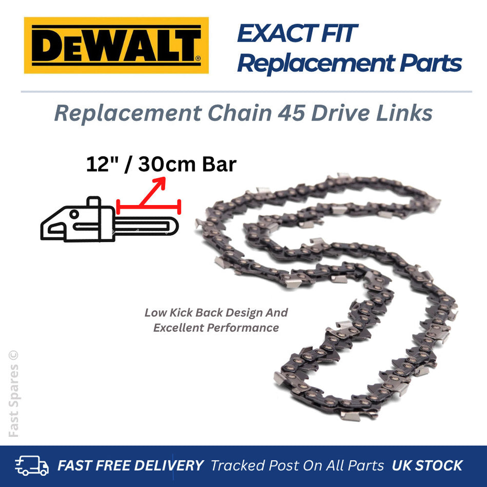 DeWALT DCM565M1 Replacement  Chain For 30cm 12" Bar 45 Drive Links FAST POST