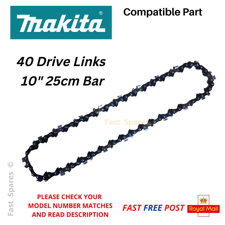 MAKITA UC002GZ Replacement Chainsaw Chain 25cm 10 inch 40 Drive Links FAST POST