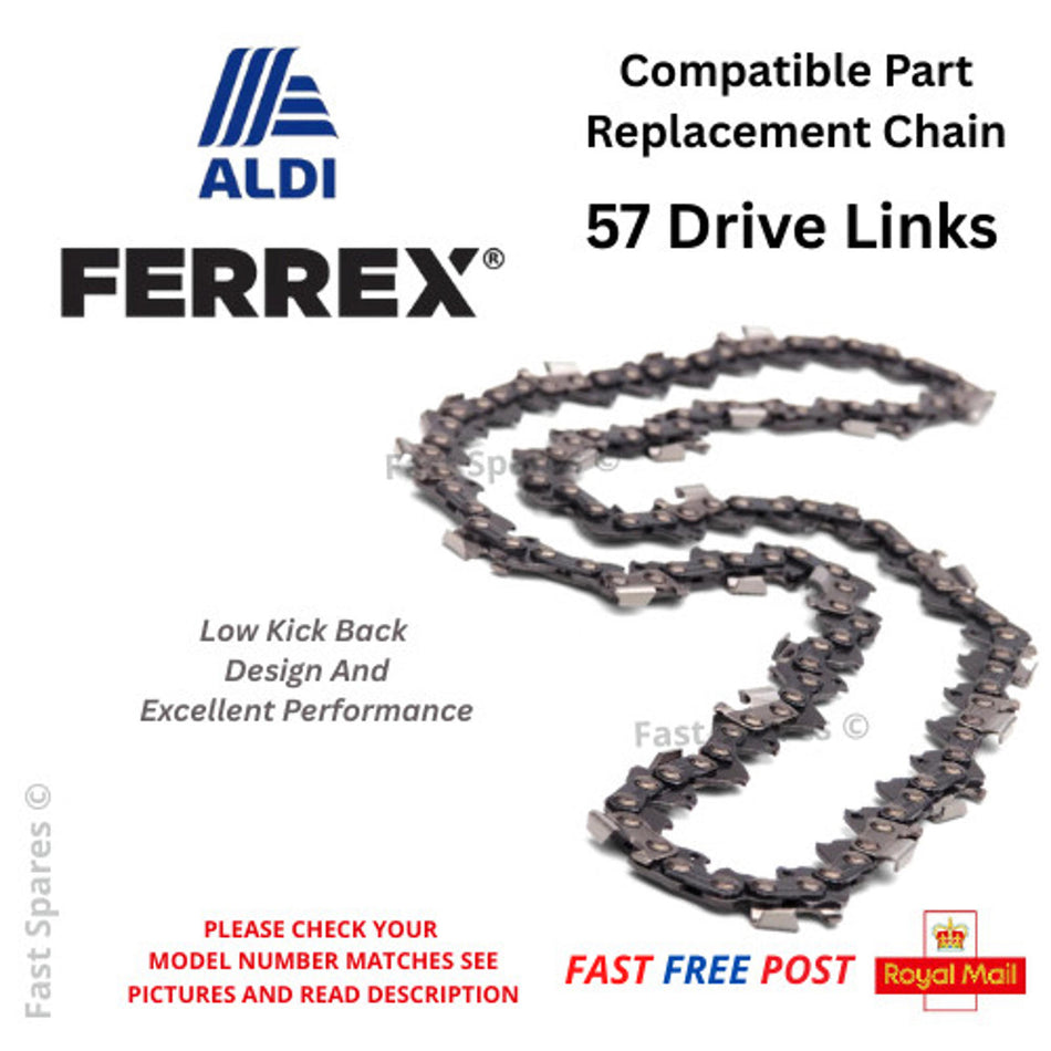Aldi FERREX CSP41 (832022) Chainsaw Chain 40cm (16") Bar 57 Links FAST POST