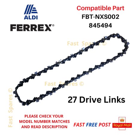 Aldi Ferrex FBT - NXS002 Pruning Saw Chainsaw Chain 27 Drive Links