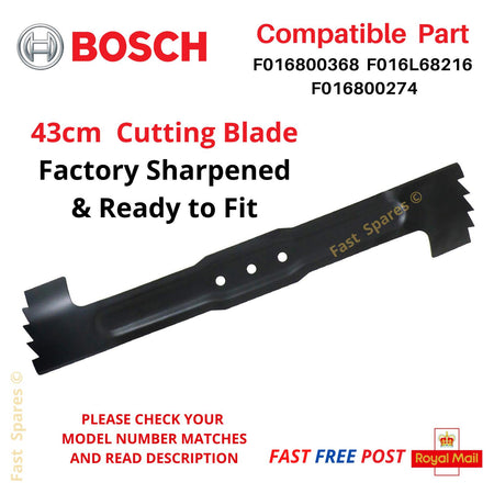 BOSCH Rotak 43 / 43 Ergoflex Lawnmower Cutting Metal Blade 43cm