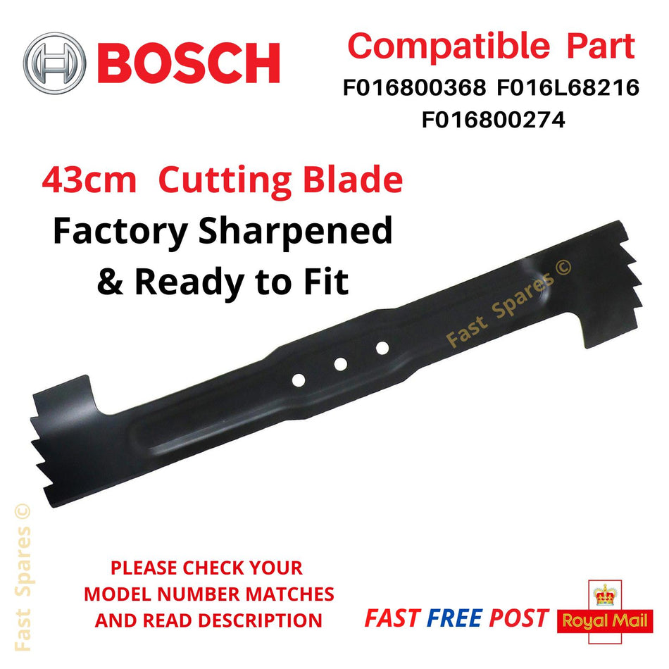 BOSCH Rotak 43 / 43 Ergoflex Lawnmower Cutting Metal Blade 43cm