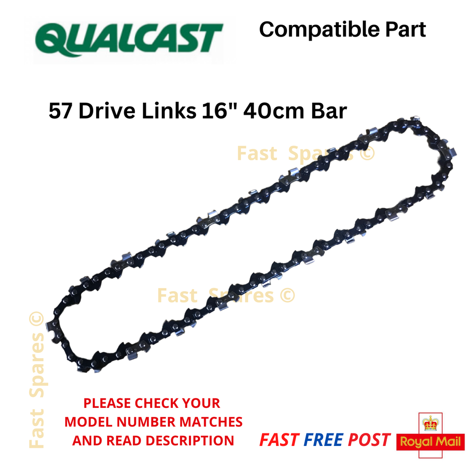 Chainsaw Saw Chain QUALCAST GCS400 / PC40 16" 40cm Bar 57 Drive Links