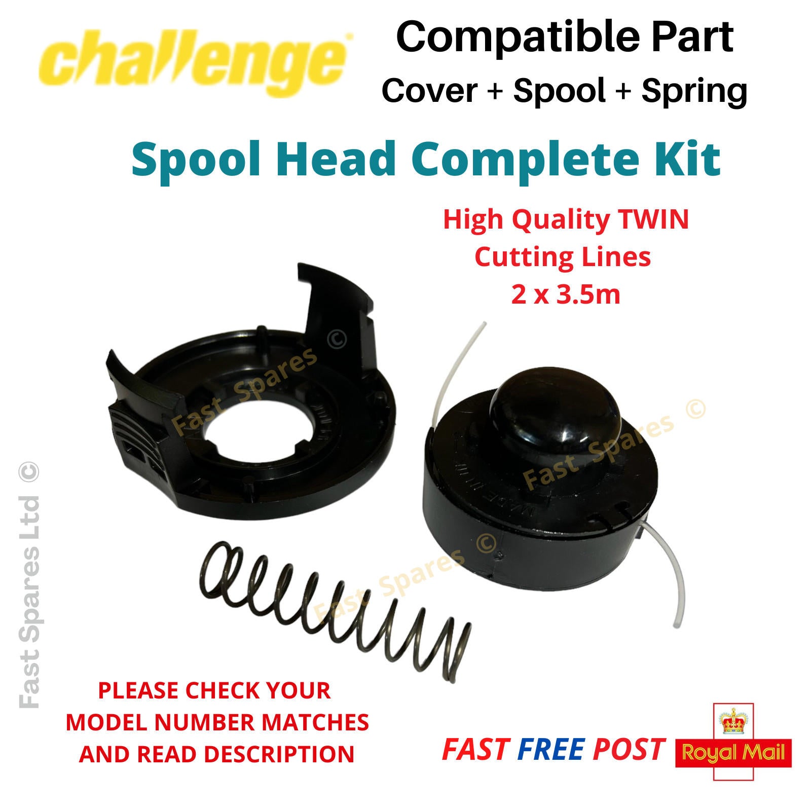 Challenge N1F-GT-250/350-B  Strimmer Trimmer Spool + Cover + Spring
