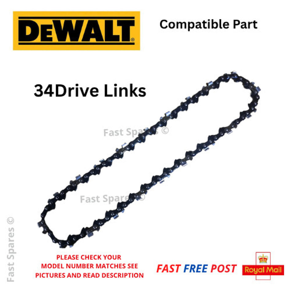 DeWALT  DCMPS520N   Replacement Chainsaw Chain 34 Drive Links FAST POST