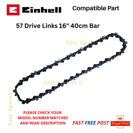 Einhell GH-EC2040 GH-EC 2040 Chainsaw Chain Bar 40cm 16" 57 Drive Links 