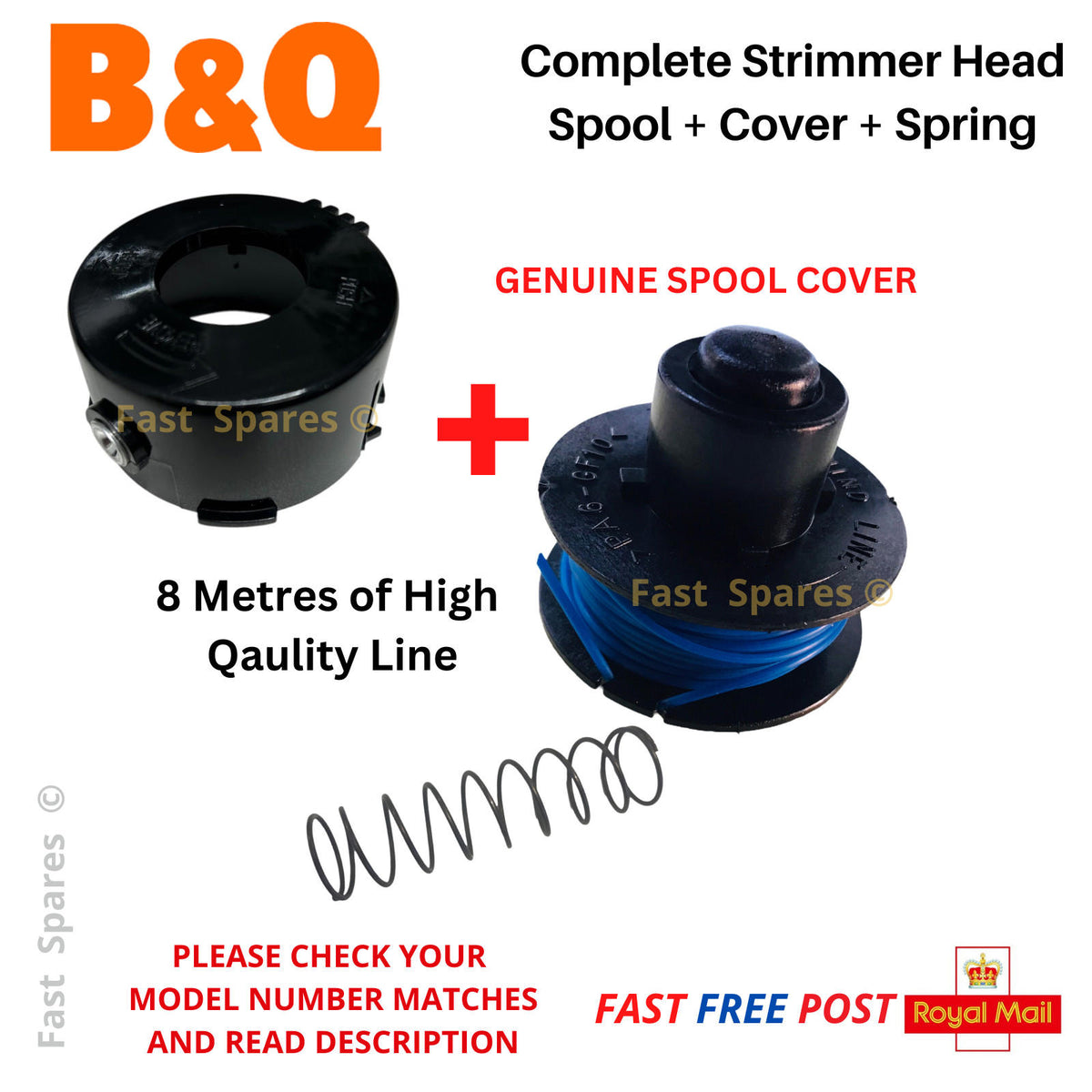 FPGT18Li-2&nbsp; 18v Cordless Trimmer Spool &amp; Line + GENUINE Cover Cap + Spool Spring Complete Spool Head Kit