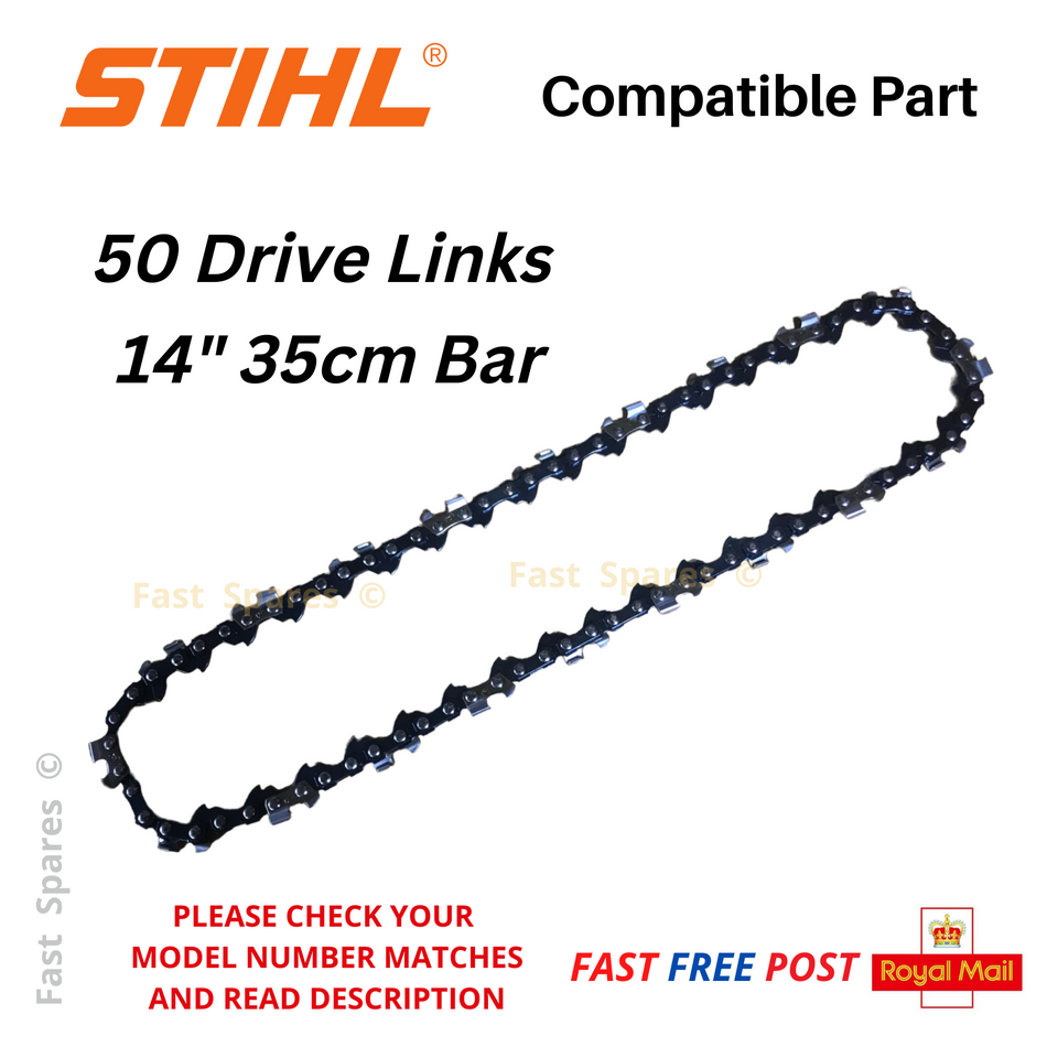 STIHL MS170 MS171 Replacement Chainsaw Chain 35cm 14" Bar 52 Links