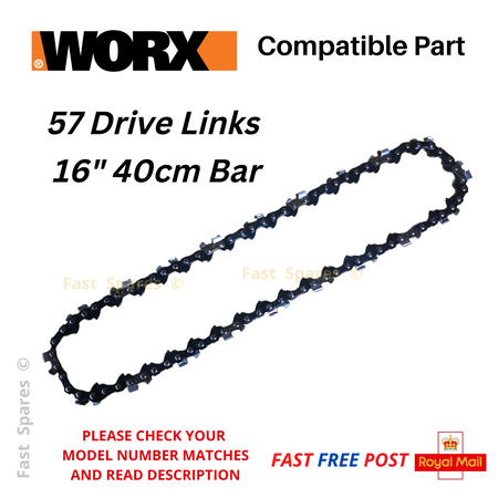 Worx Chainsaw WG300E WG301E WG302E WG303E Replacement Chain 40cm 16" 57 Drive Links 