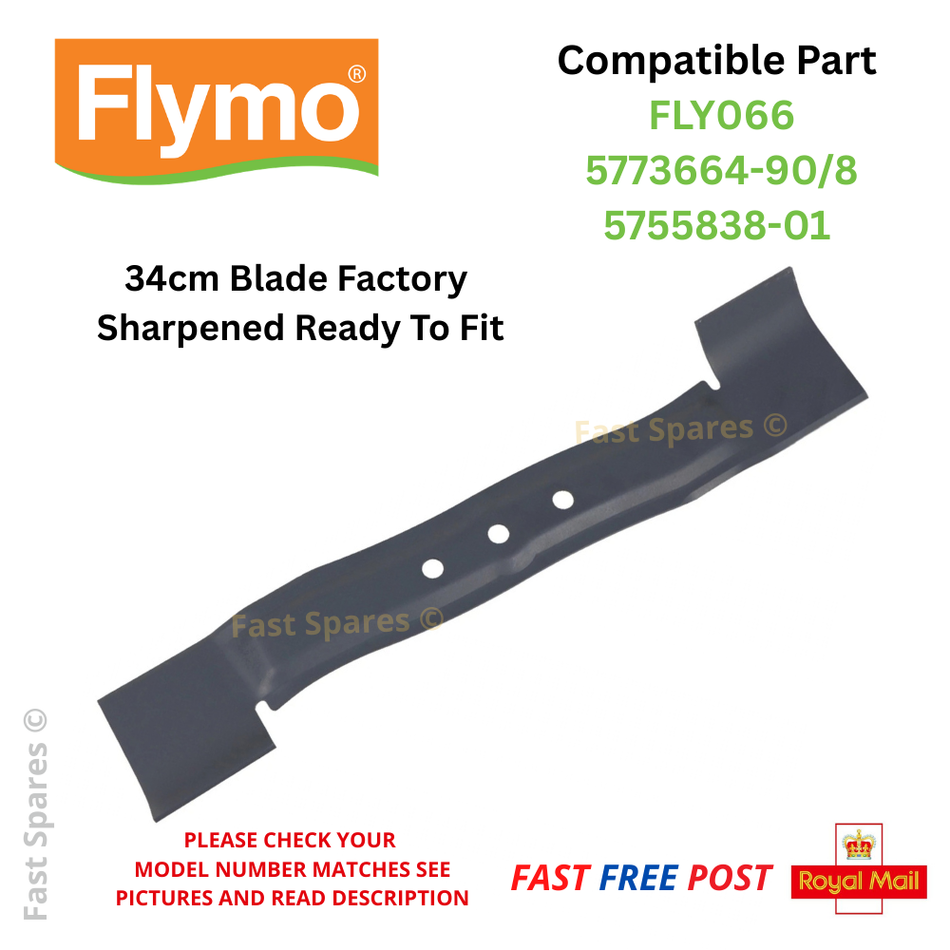 FLYMO Chevron 34C Chevron 34VC  Metal Cutting Blade 34cm FLY066  FAST UK POST