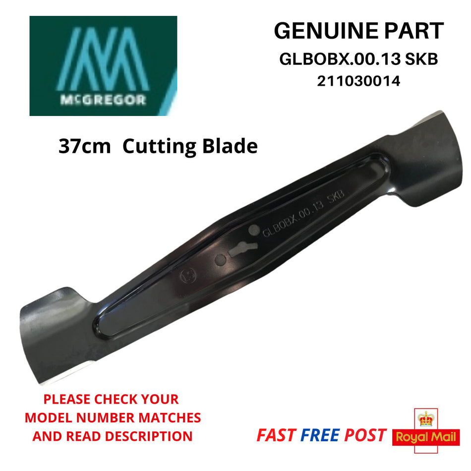 McGregor MCR3637A Battery Lawnmower 37cm Cutting Blade GLB0BX  FAST UK POST