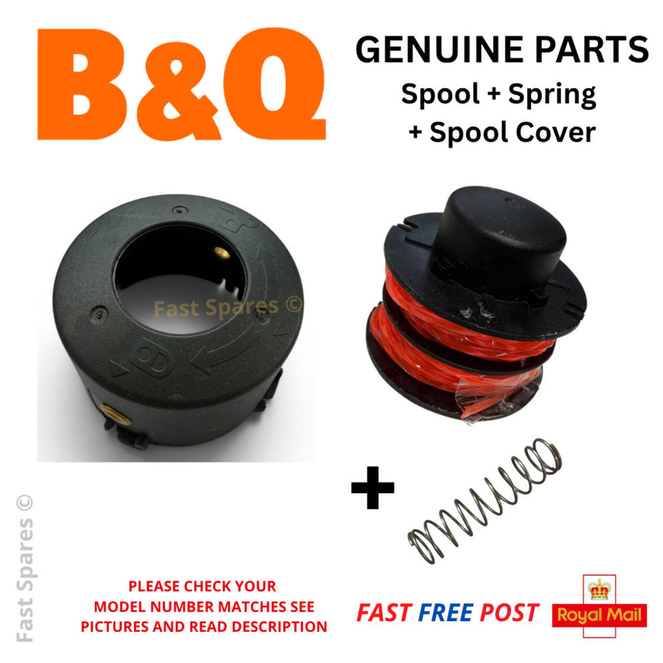 B&Q NMGT250 Trimmer Spool + Cover + Sping  GENUINE PARTS FAST POST