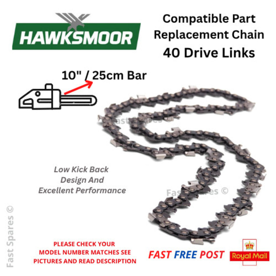 HAWKESMOOR CS2500A-3 Replacement Chain 40 Dive Links For 25cm Bar FAST UK POST