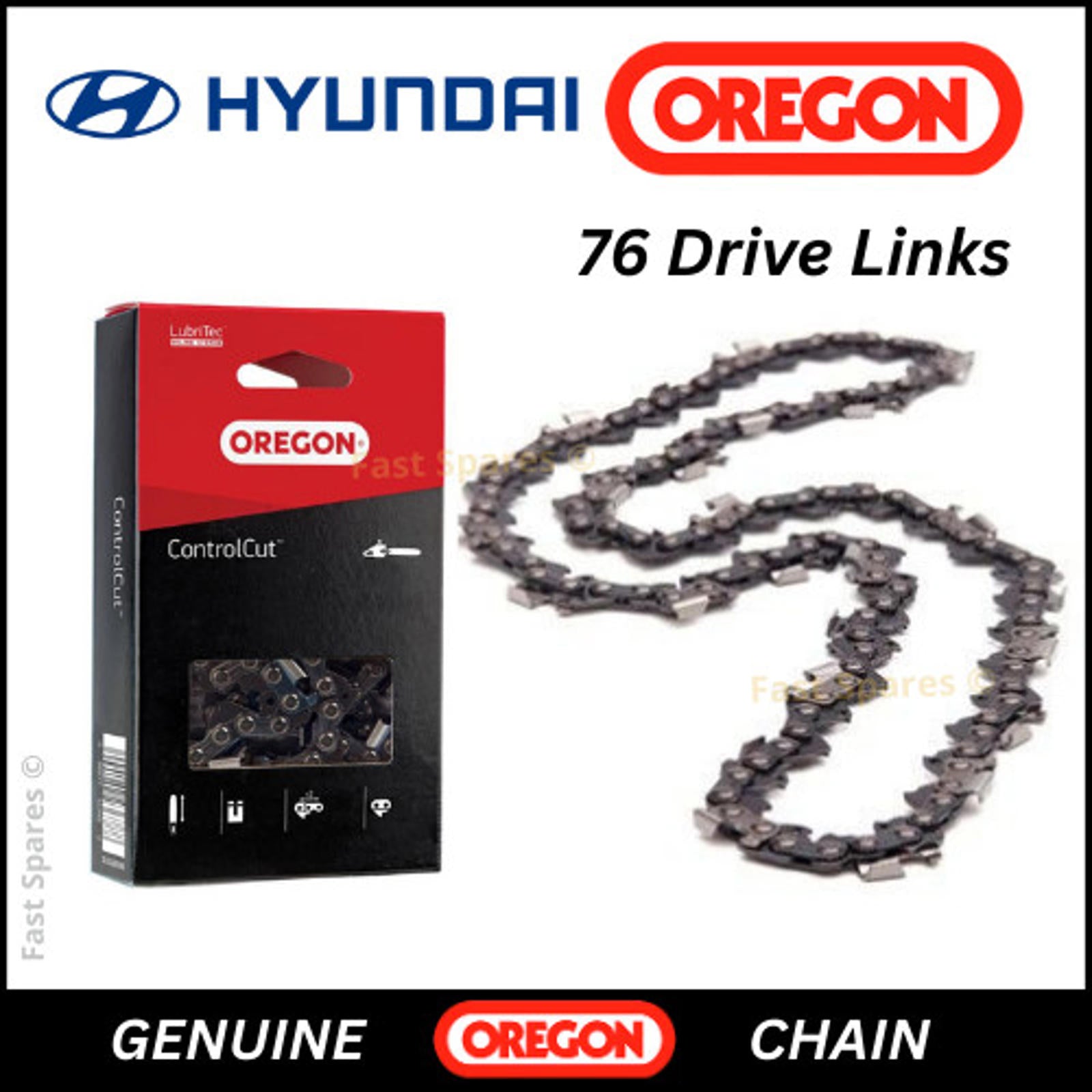 Hyundai HYC6200X GENUINE OREGON Replacement Chain Chainsaw Chain 76 Drive Links