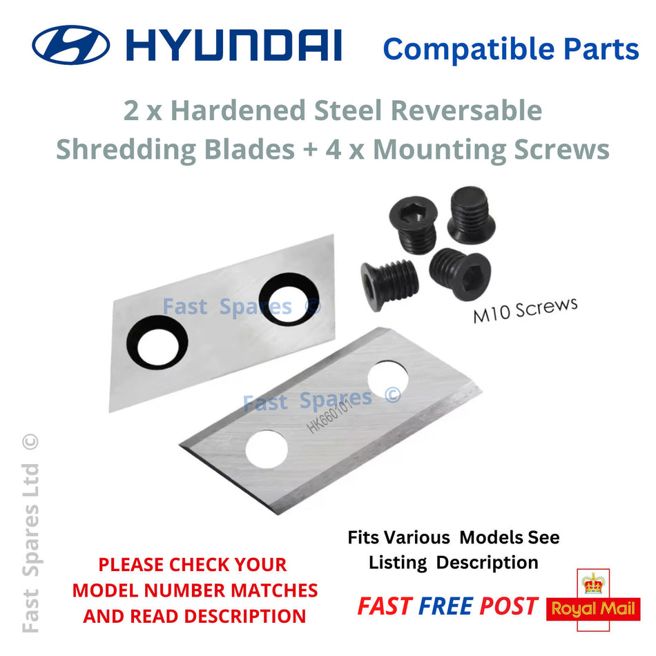 Hyundai HYSH3000E Garden Shredder Blades + 4 Screws