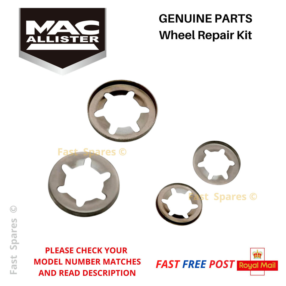 MacAllister Electric Lawnmower Wheel Repair Washers 2x 10mm 2x 8mm