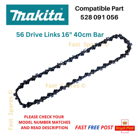 Makita Models: DUC405&nbsp; DUC405Z&nbsp;Replacement Chainsaw Chain 56 Drive links 40cm Bar