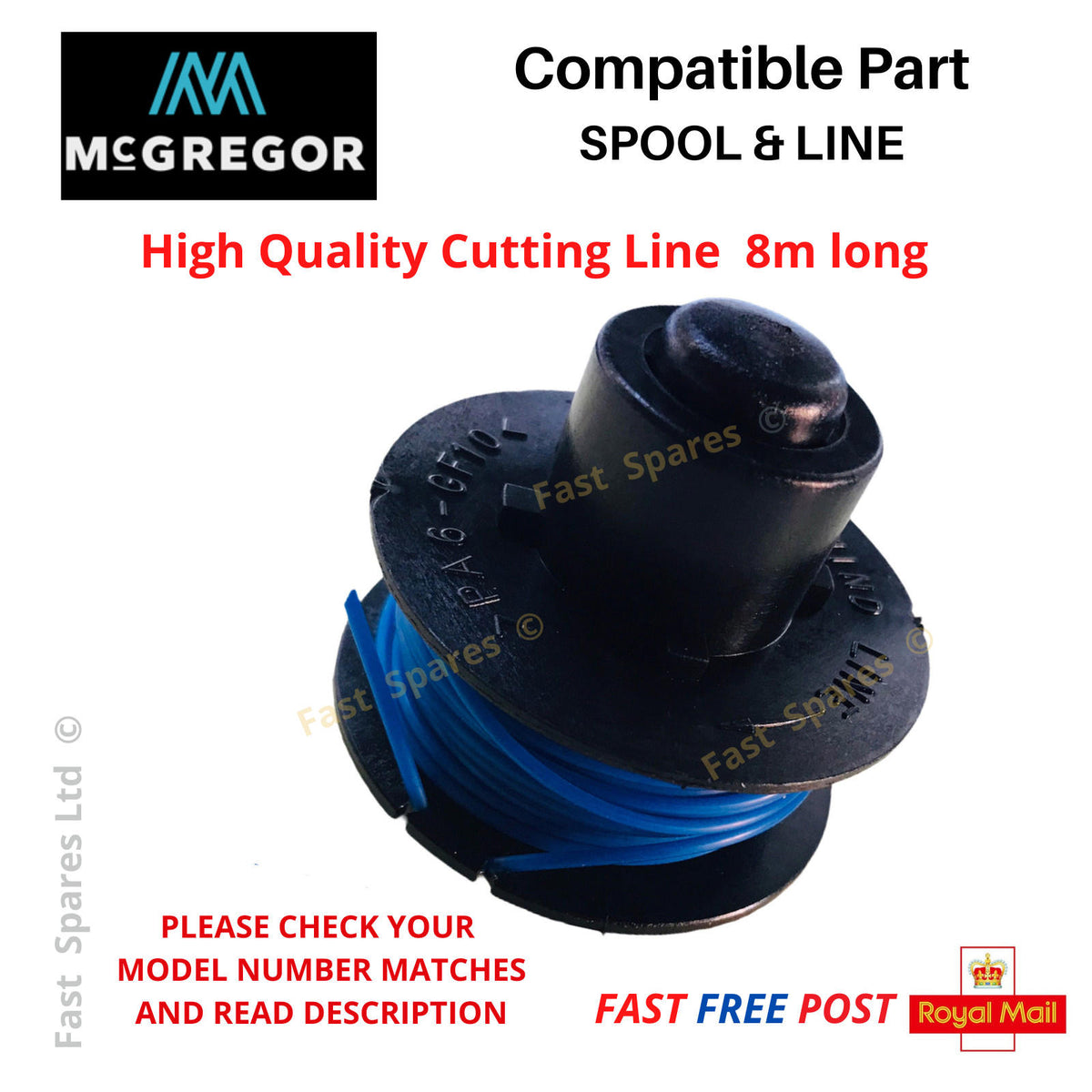 McGregor MCEGT1823 and MCEGT1825 Argos Models Cordless Trimmer Spool with  Line